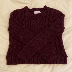 Cable-Knit Cropped Sweater